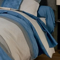 Drap plat satin de coton (240 x 310 cm) Tiago Bleu