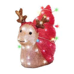 Escargot de Noël lumineux 70 LED (34 cm) Bruno Rouge et blanc froid