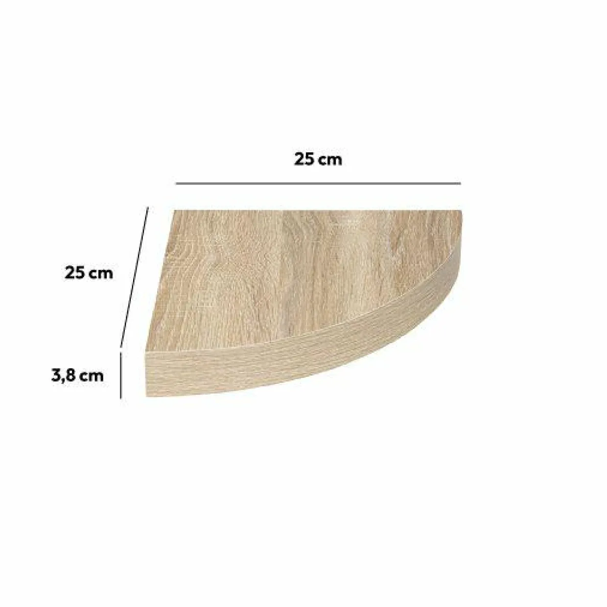 Etagère d'angle en bois (25 cm) Chêne Naturel