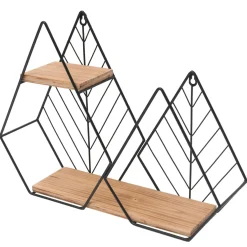 Etagère murale en bois et métal (48 x H36 cm) Urban Loft Noir