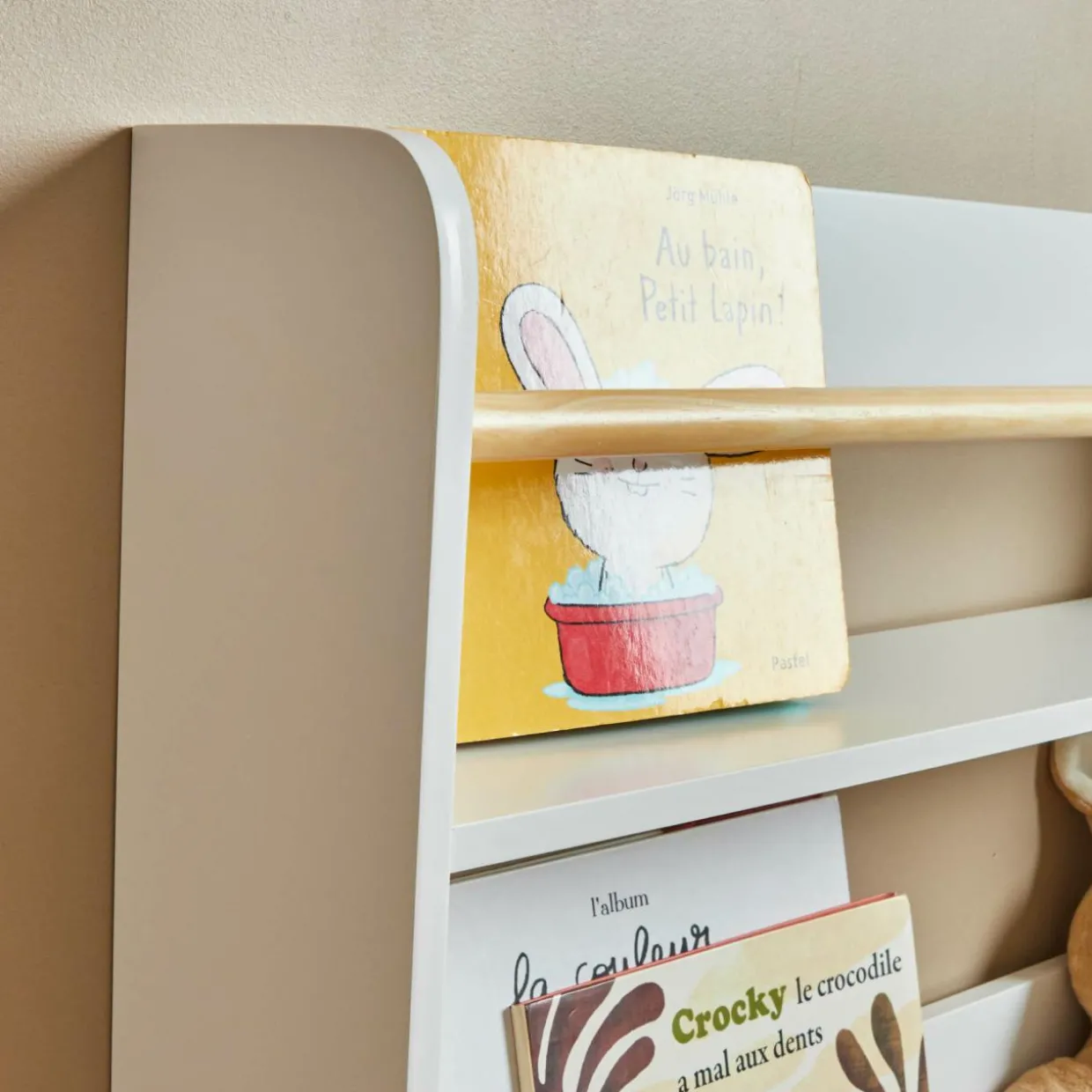 Etagère murale enfant bois 3 niveaux (H80 cm) Zoa Blanche