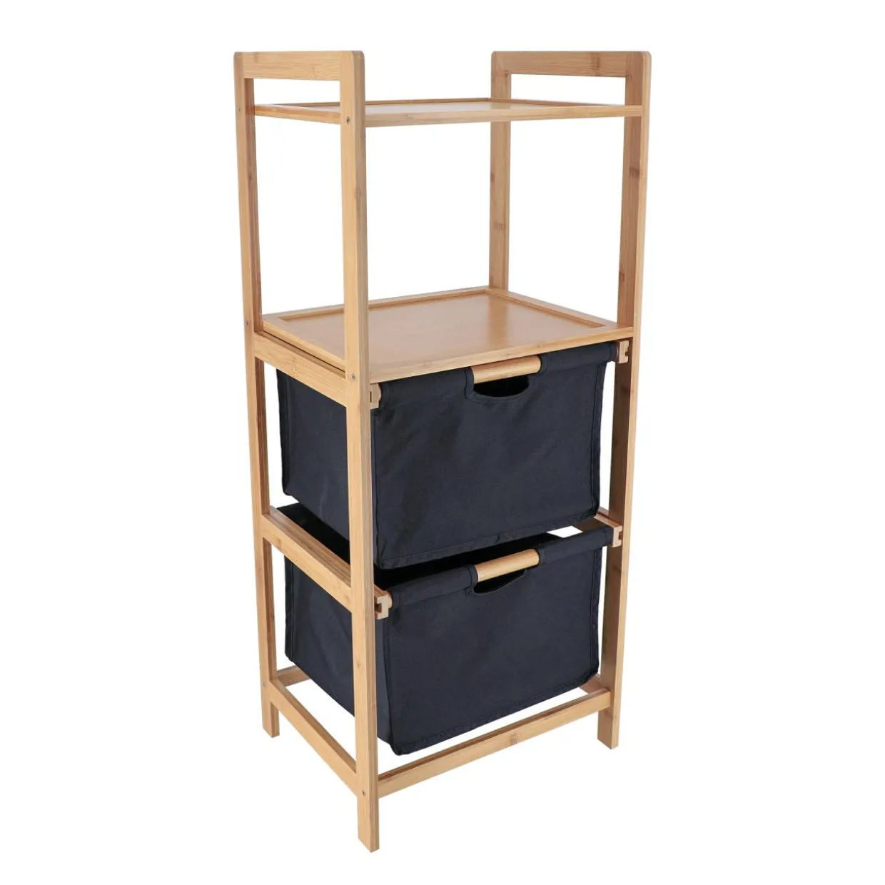 Etagère salle de bain avec paniers 3 niveaux (H90 cm) Purebamboo Noir