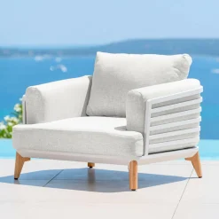Fauteuil de jardin en aluminium Monte Carlo Blanc et gris clair