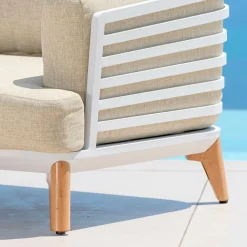 Fauteuil de jardin en aluminium Monte Carlo Blanc et beige