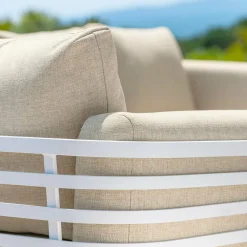 Fauteuil de jardin en aluminium Monte Carlo Blanc et beige