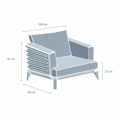 Fauteuil de jardin en aluminium Monte Carlo Blanc et beige