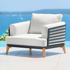 Fauteuil de jardin en aluminium Monte Carlo Gris anthracite et gris clair