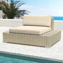 Fauteuil de jardin en résine tressée Palma Gris et beige