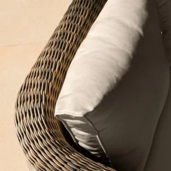 Fauteuil de jardin en résine tressée Calvi Sépia et taupe