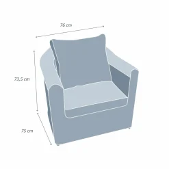 Fauteuil de jardin en résine tressée Calvi Blanc et taupe