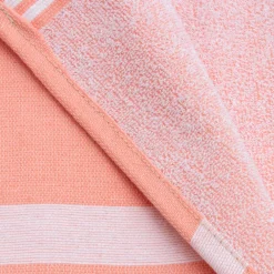 Fouta coton recyclé doublé éponge (100 x 200 cm) Coralia Corail