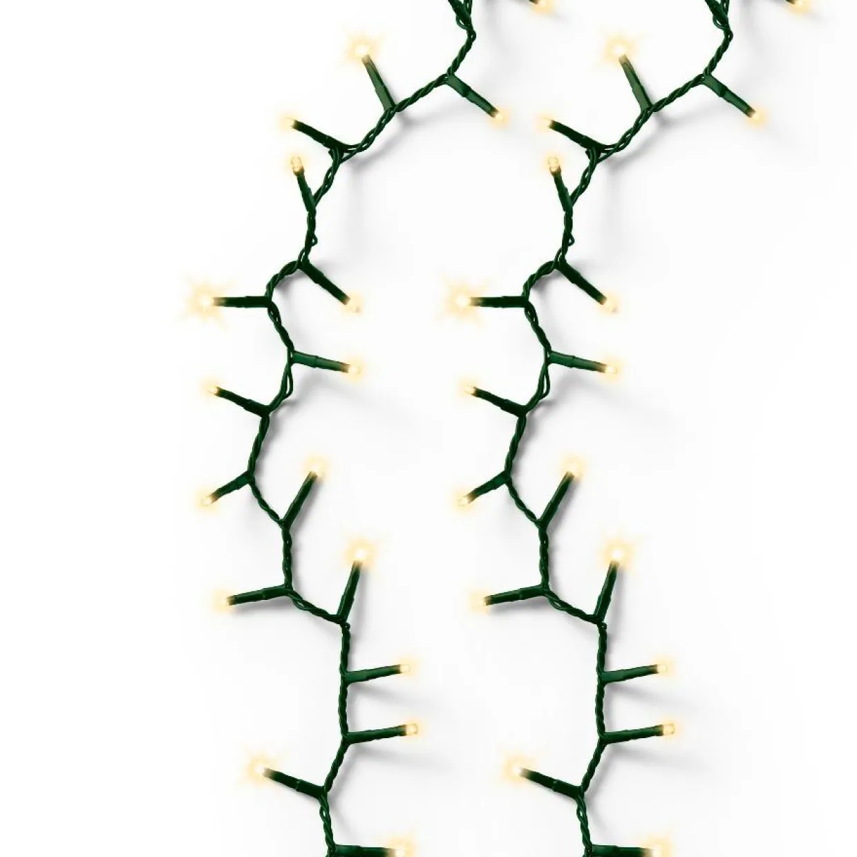 Guirlande lumineuse 7,50 m 350 LED câble vert Luxe Blanc chaud Champagne