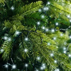 Guirlande lumineuse 34 m 1500 LED câble vert Luxe Blanc froid