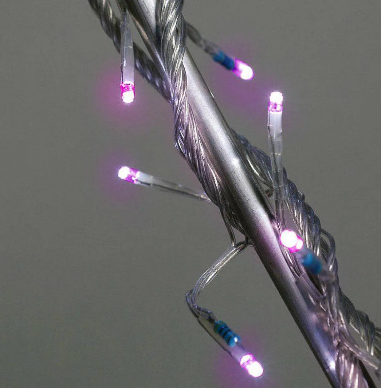 Guirlande lumineuse 8 m 128 LED câble transparent Rose