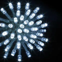 Guirlande lumineuse 10 m 100 LED câble transparent Timer Blanc froid