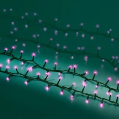 Guirlande lumineuse 16 m 750 LED câble vert Luxe Rose