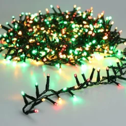 Guirlande lumineuse 22,5 m 1000 LED câble vert Luxe Tricolore Vert/Rouge/Blanc