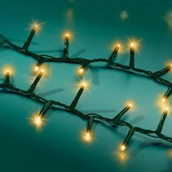 Guirlande lumineuse 7,50 m 350 LED câble vert Luxe Blanc chaud doré