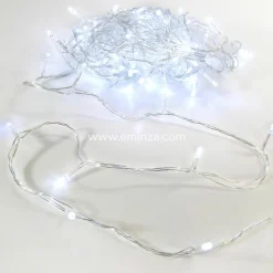 Guirlande lumineuse 30 m 300 LED câble transparent Timer Blanc froid