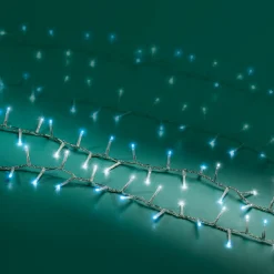 Guirlande lumineuse 22,5 m 1000 LED câble transparent Luxe Bicolore Blanc et bleu