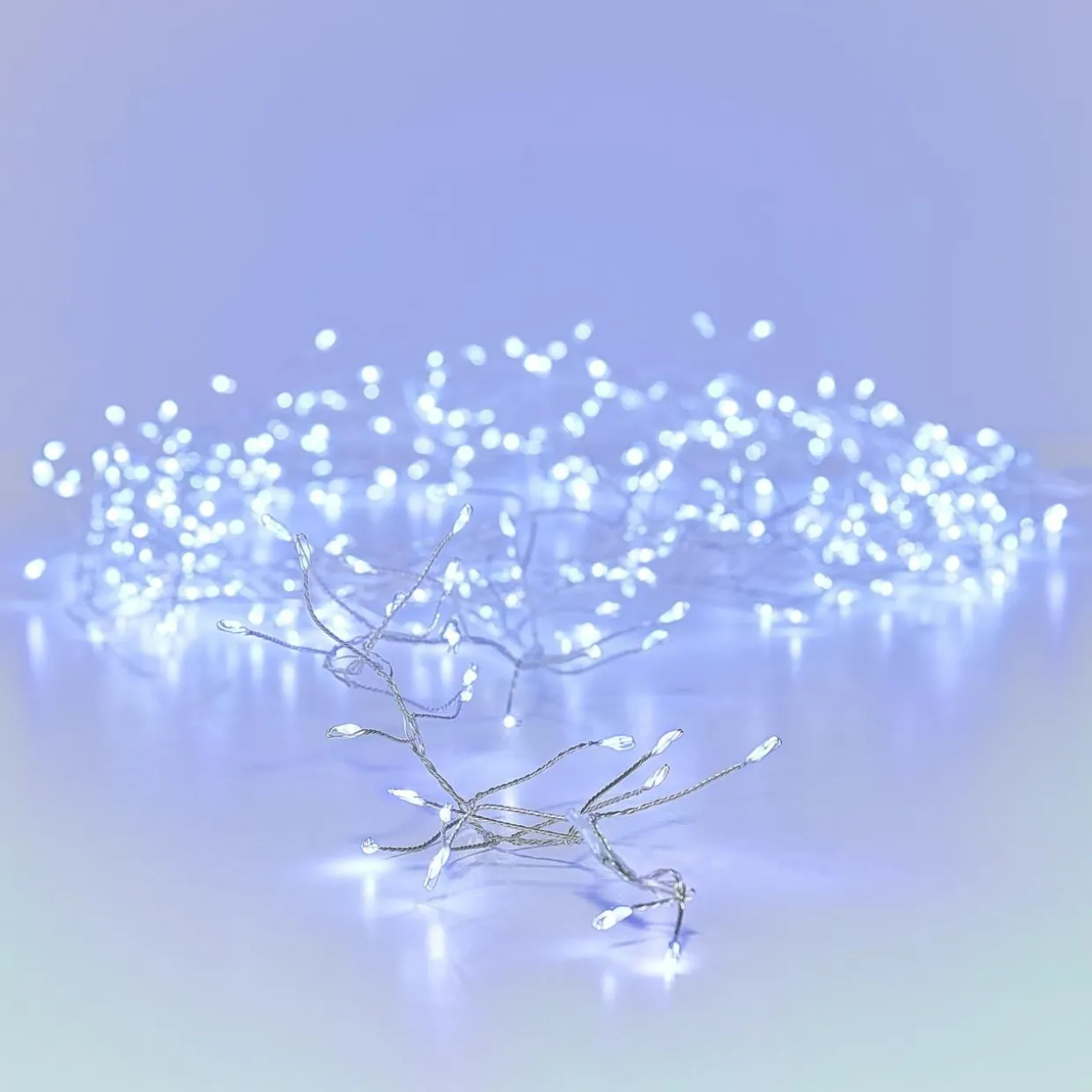 Guirlande lumineuse 6 m 480 Micro LED câble argent Luxe Blanc froid