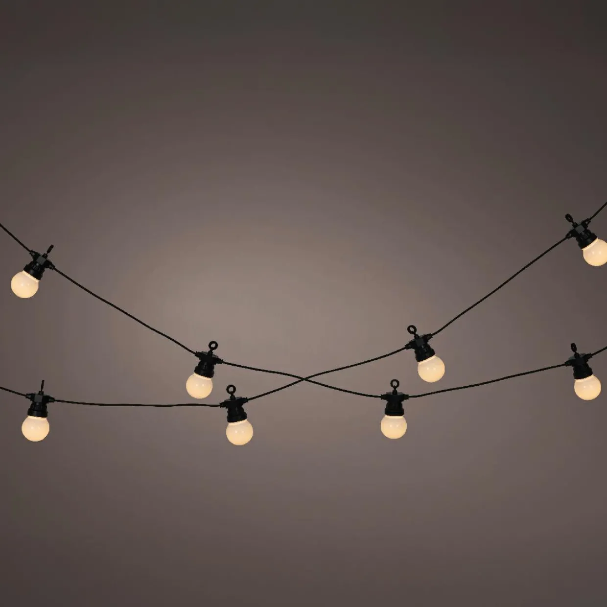 Guirlande lumineuse de jardin solaire 10 LED (4,5 m) Guinguette estivale Blanc chaud