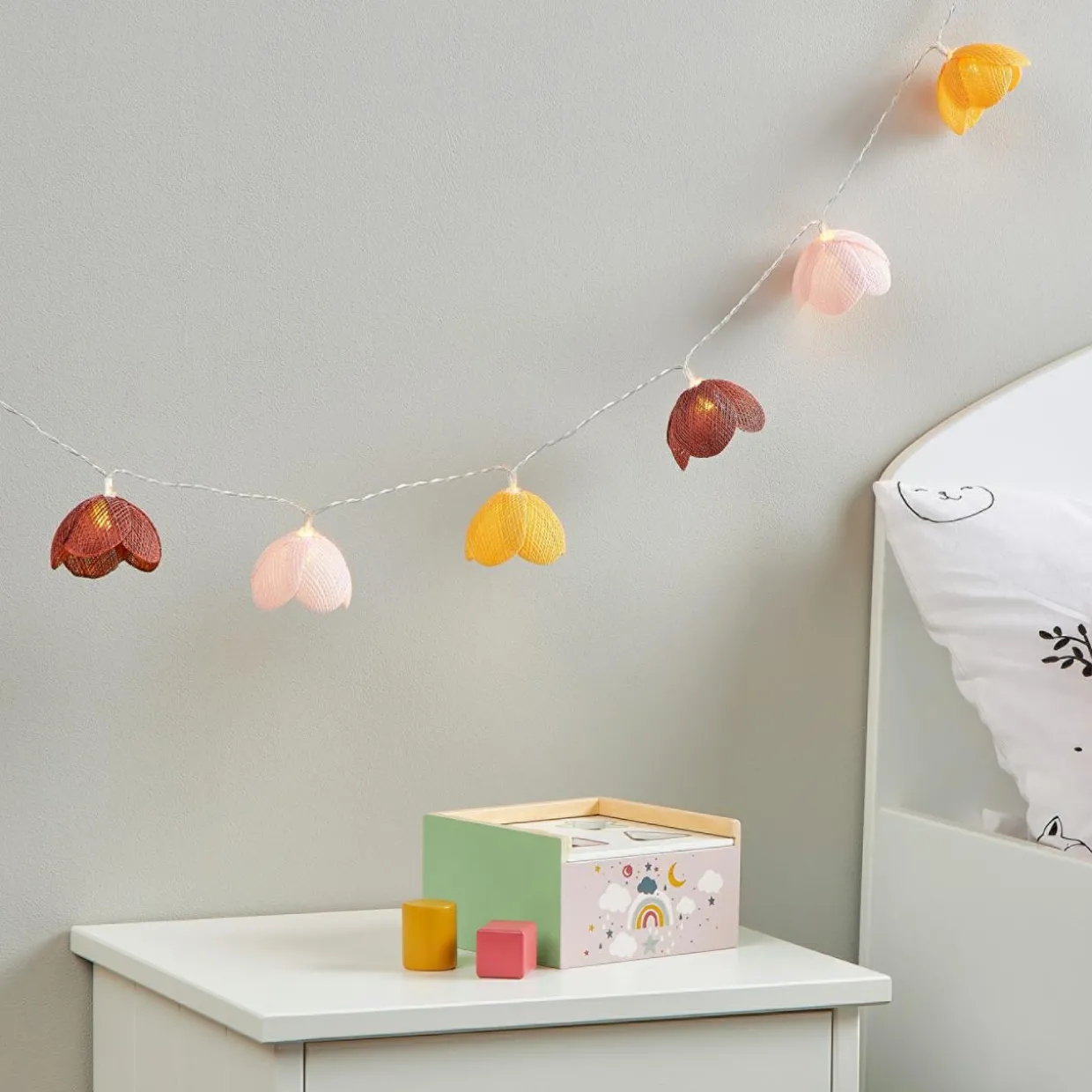 Guirlande lumineuse LED enfant (135 cm) Fleurs Multicolore
