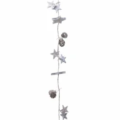 Guirlande pomme de pin et étoile (100 cm) Glacée