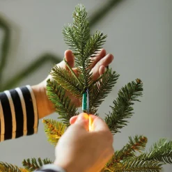 Guirlande rideau pour sapin H2,40 m 832 Micro LED câble argent Blanc chaud