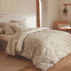 Housse de couette coton lavé (260 x 240 cm) Séréna Beige