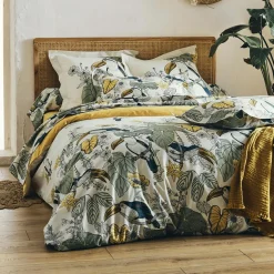 Housse de couette coton lavé (280 x 240 cm) Toco Verte