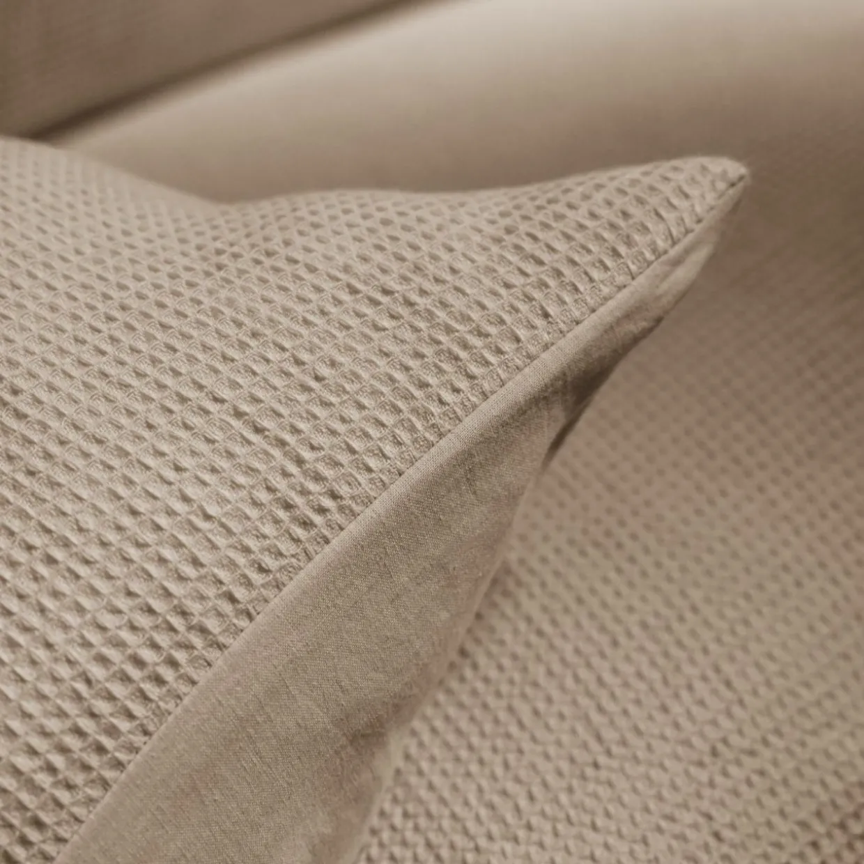 Housse de couette coton nid d'abeille (280 x 240 cm) Eva Ficelle
