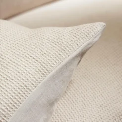 Housse de couette coton nid d'abeille (260 x 240 cm) Eva Beige