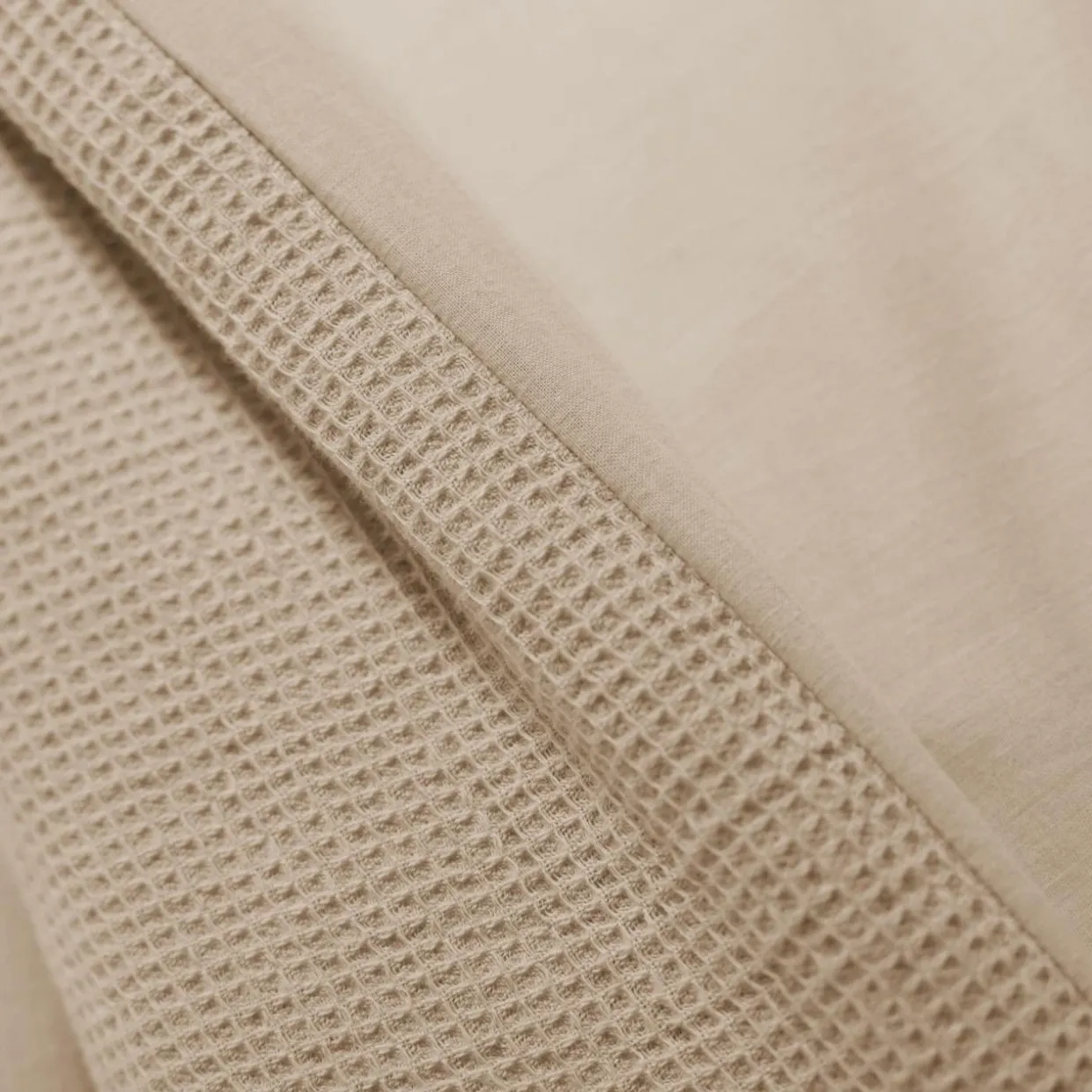 Housse de couette coton nid d'abeille (140 x 200 cm) Eva Ficelle