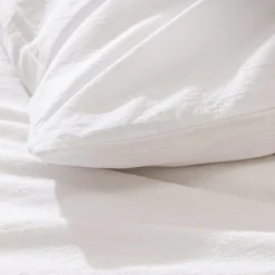 Housse de couette et deux taies d'oreiller coton (240 x 220 cm) Meline Blanc