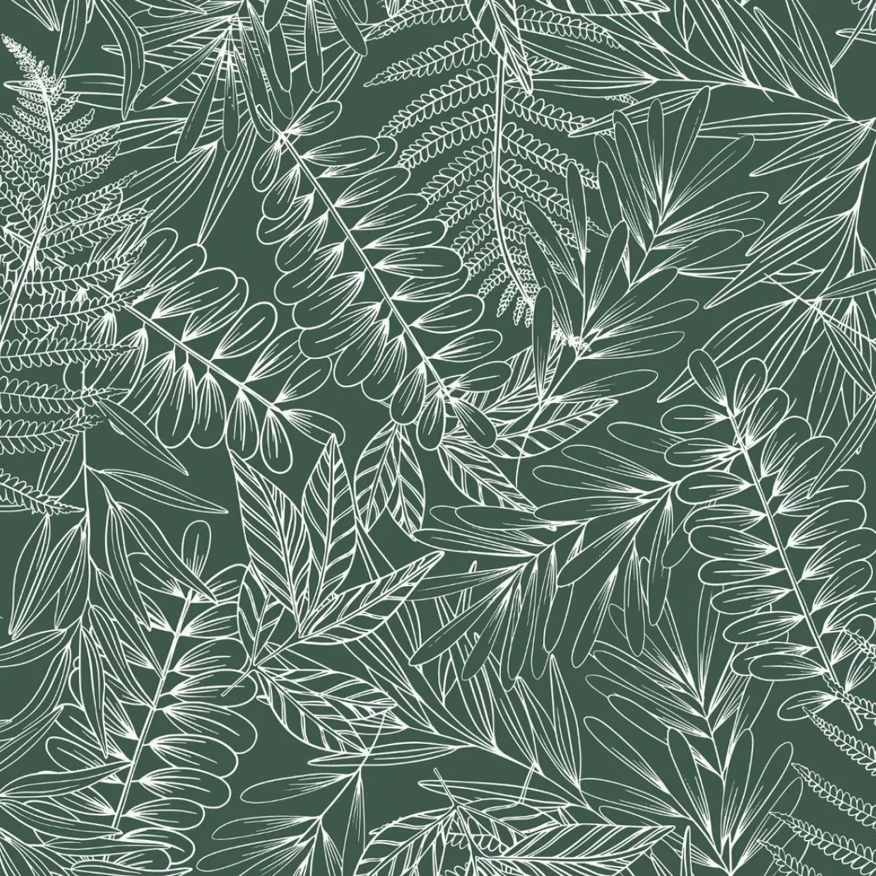 Housse de couette et deux taies coton (260 x 240 cm) Tropik Verte