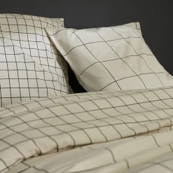 Housse de couette et deux taies coton (260 x 240 cm) Carrie Beige