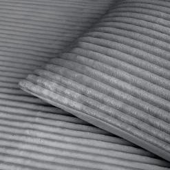 Housse de couette et deux taies d'oreiller flanelle (240 x 220 cm) Veloutea Gris anthracite