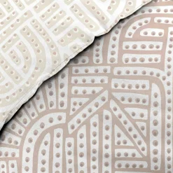 Housse de couette et deux taies d'oreiller percale de coton (260 x 240 cm) Eliot Beige