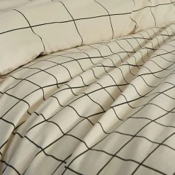 Housse de couette et deux taies coton (200 x 200 cm) Carrie Beige