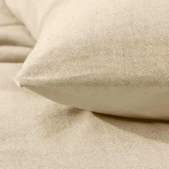 Housse de couette et deux taies d'oreiller coton (240 x 220 cm) Meline Beige sable