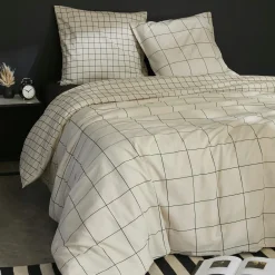 Housse de couette et une taie coton (140 x 200 cm) Carrie Beige