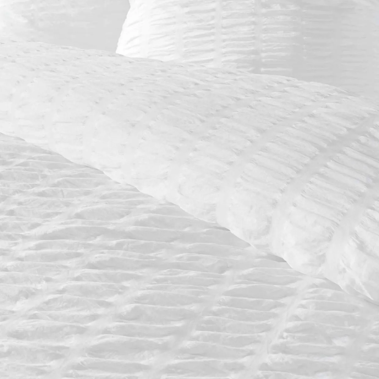Housse de couette et une taie d'oreiller microfibre (140 x 200 cm) Plissia Blanc