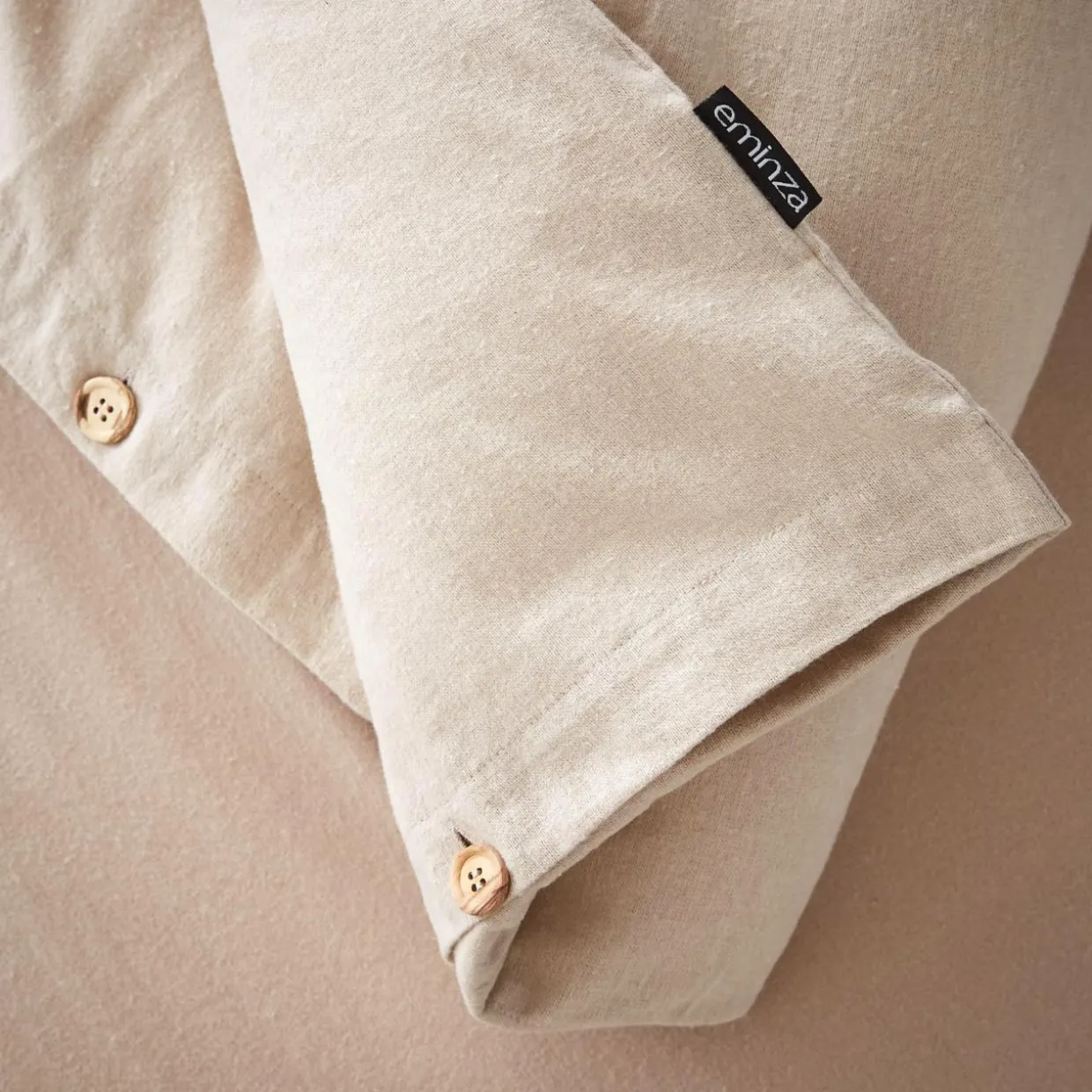 Housse de couette flanelle de coton (260 x 240 cm) Nina Beige