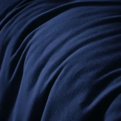 Housse de couette flanelle de coton (140 x 200 cm) Nina Bleu nuit