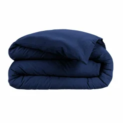 Housse de couette flanelle de coton (140 x 200 cm) Nina Bleu nuit