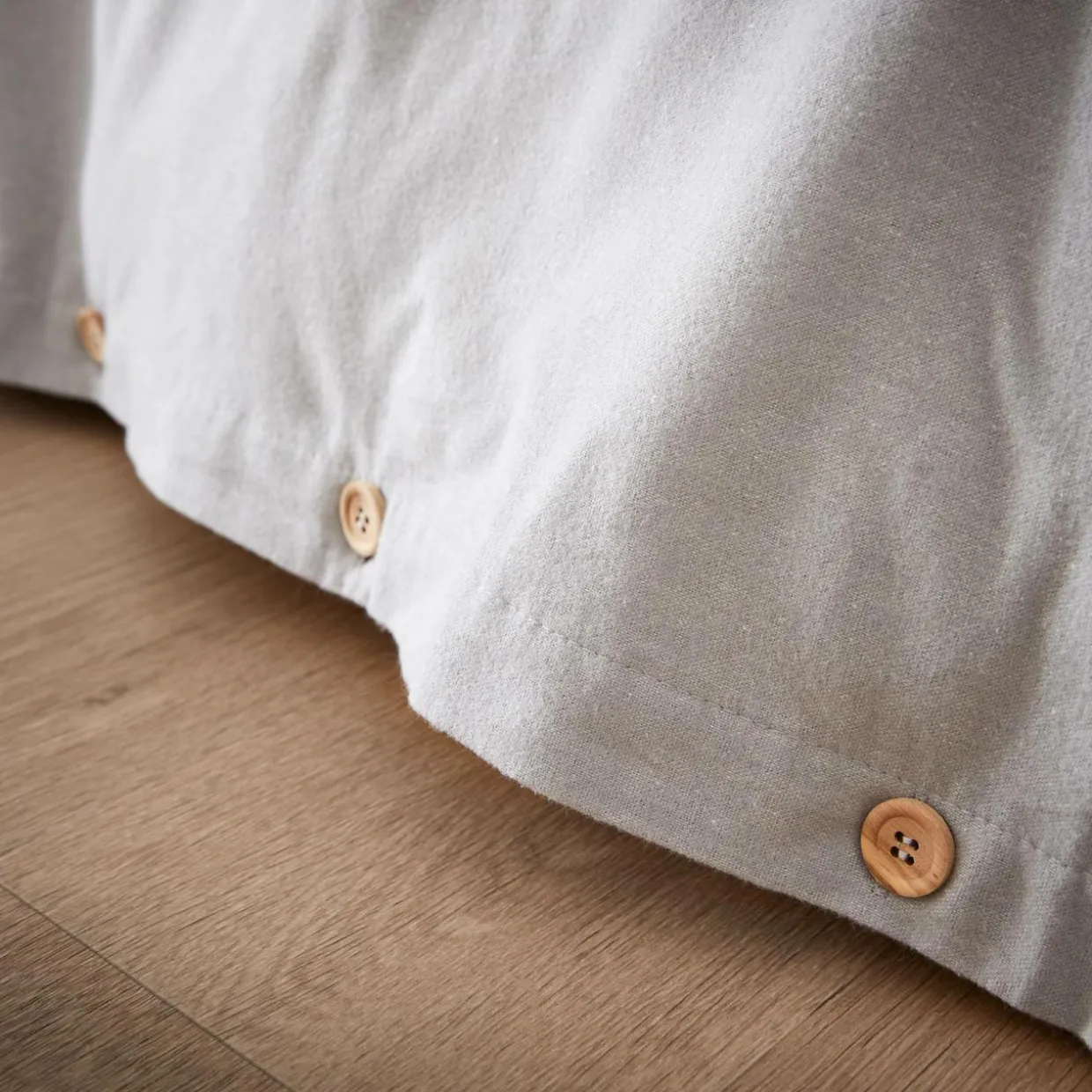 Housse de couette flanelle de coton (280 x 240 cm) Nina Gris clair