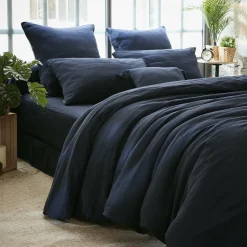 Housse de couette gaze de coton (240 x 220 cm) Gaïa Bleu nuit