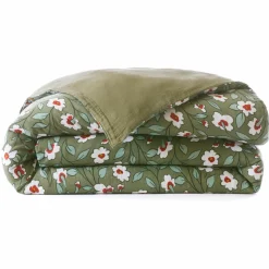 Housse de couette gaze de coton (260 x 240 cm) Gaïa marguerite Vert romarin