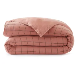 Housse de couette gaze de coton (240 x 220 cm) Gaïa Match Rose pêche